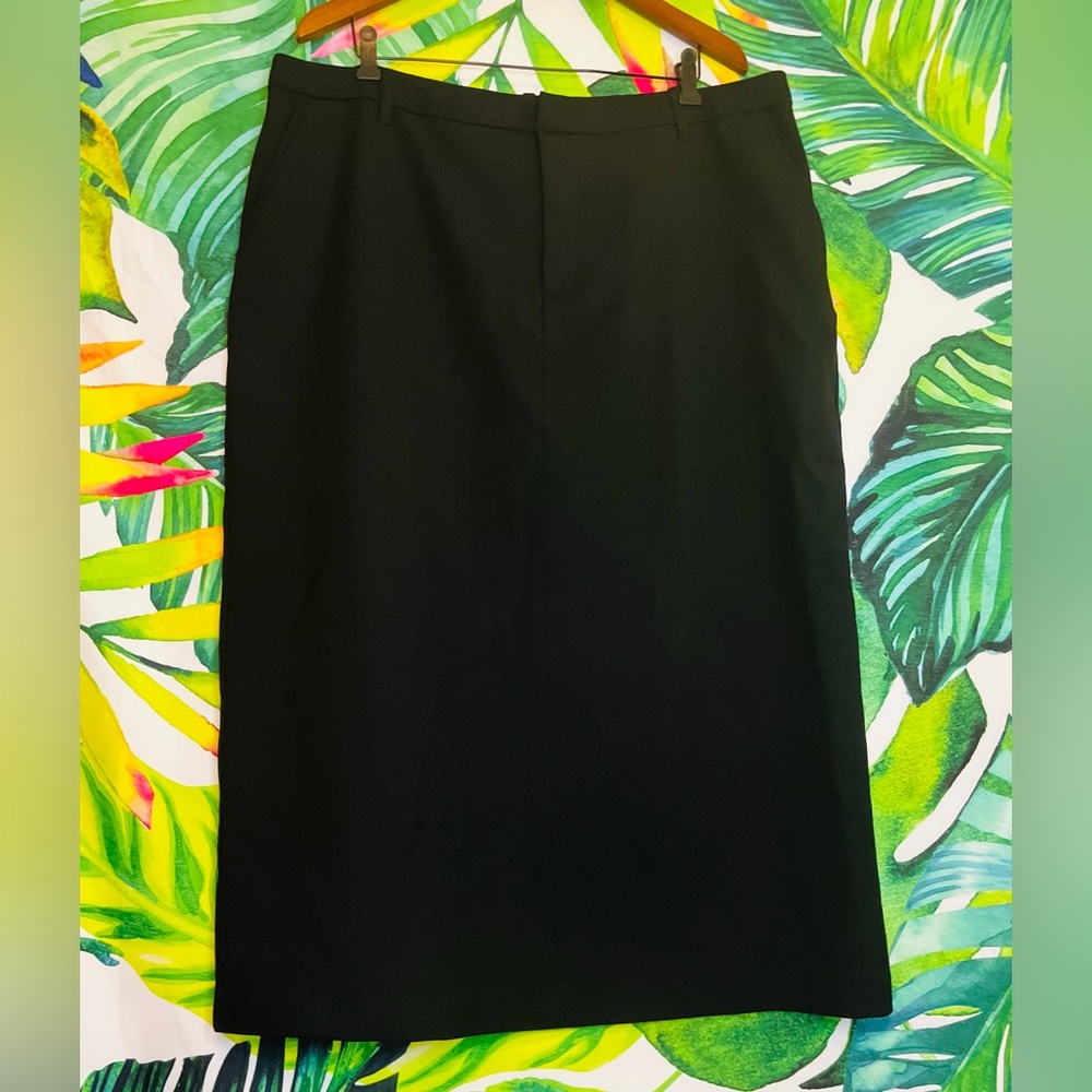 NWT $80 Gap Sz 20 Black Goth Classic Preppy Fall Office Teacher Midi Skirt